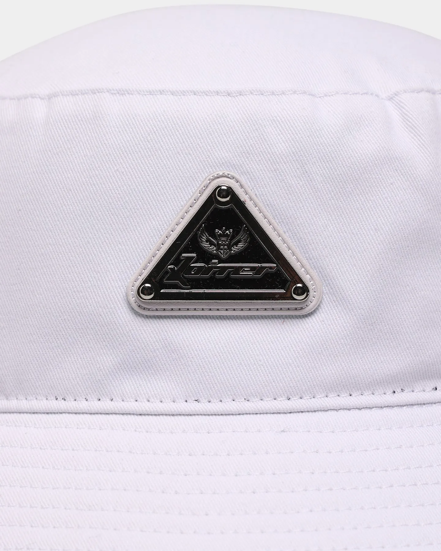Loiter Metallic Badge Bucket Hat White