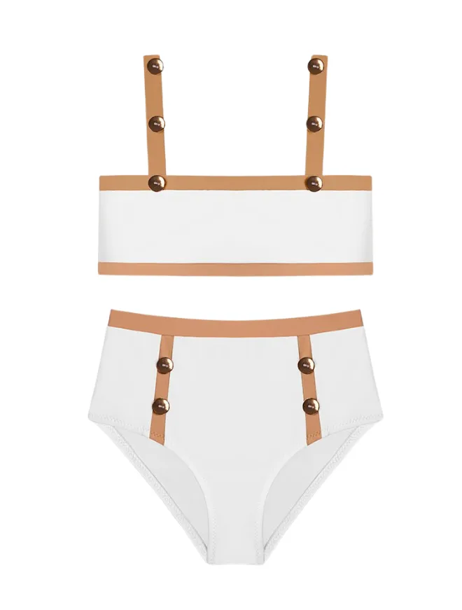 Mera White/Nude Kids Bikini