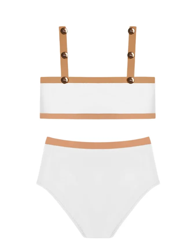 Mera White/Nude Kids Bikini