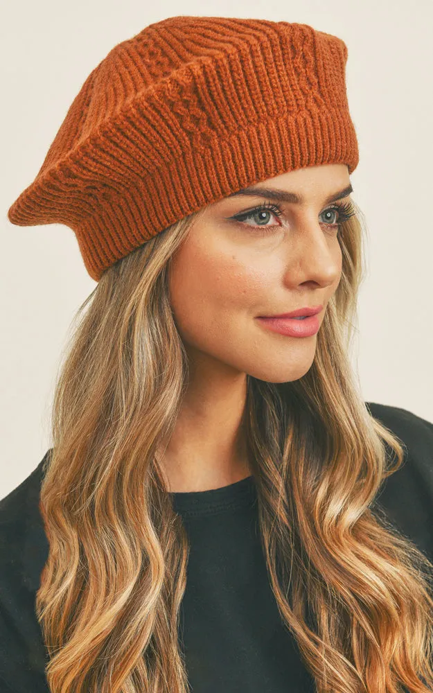 MH0083 SOLID COLOR KNIT BERET HATS
