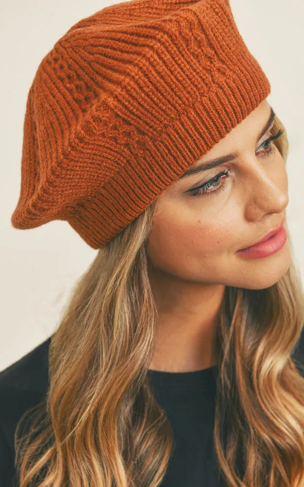 MH0083 SOLID COLOR KNIT BERET HATS