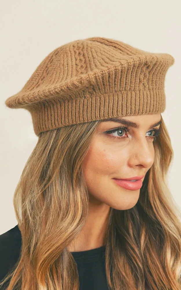 MH0083 SOLID COLOR KNIT BERET HATS