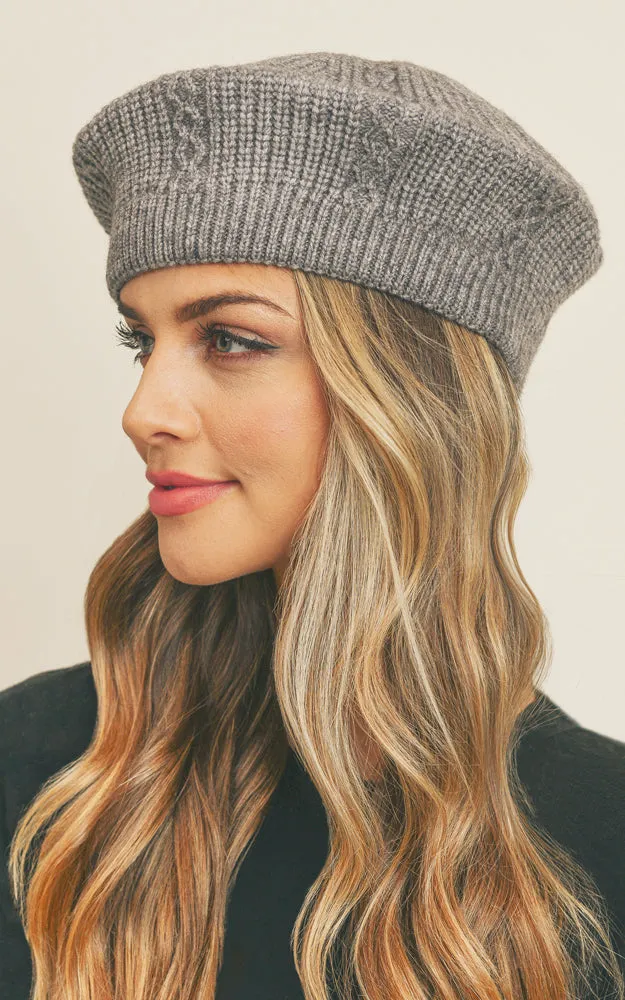 MH0083 SOLID COLOR KNIT BERET HATS