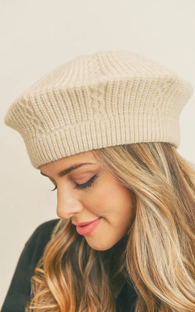 MH0083 SOLID COLOR KNIT BERET HATS