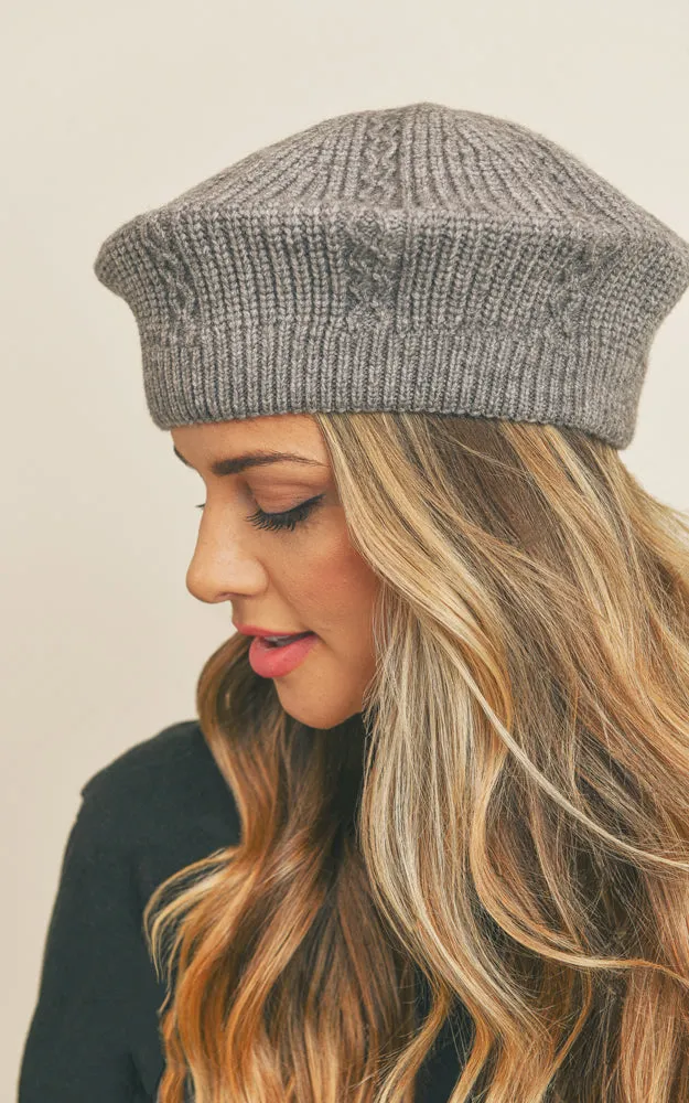 MH0083 SOLID COLOR KNIT BERET HATS