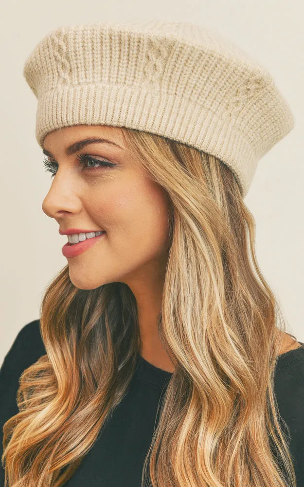 MH0083 SOLID COLOR KNIT BERET HATS