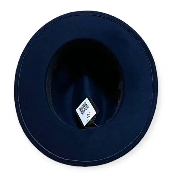 Navy Blue Ribbon Fedora Hat