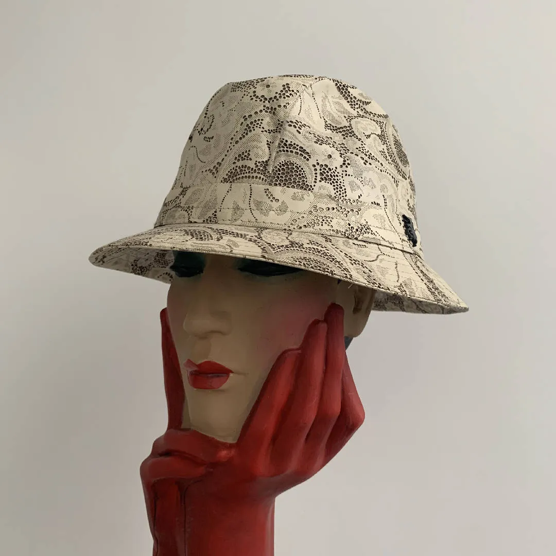 New Philip Treacy London laser cut lace trilby cloche hat