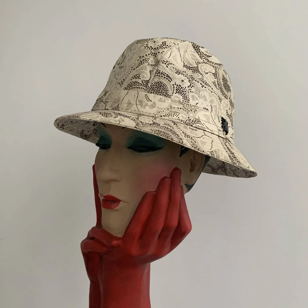 New Philip Treacy London laser cut lace trilby cloche hat