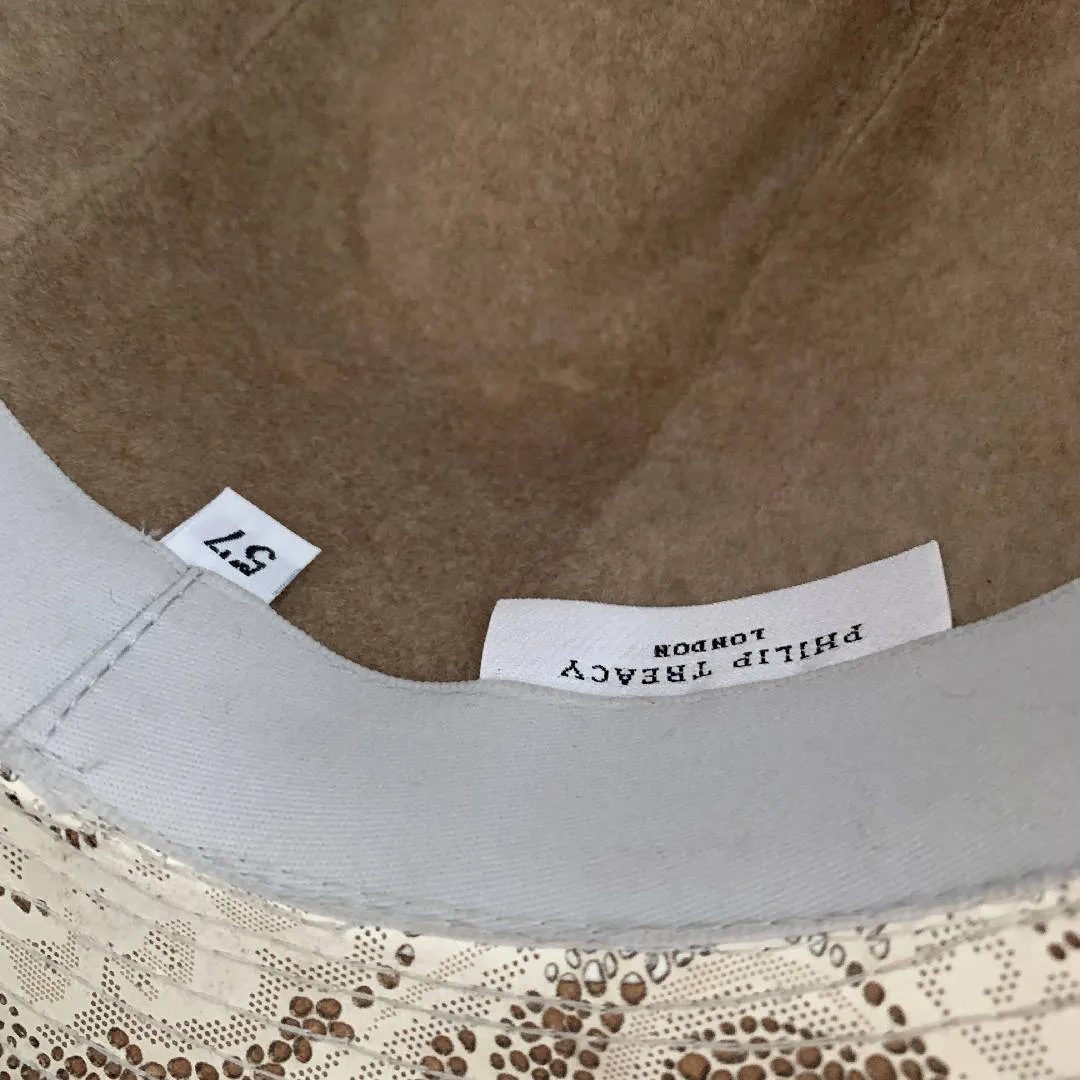 New Philip Treacy London laser cut lace trilby cloche hat