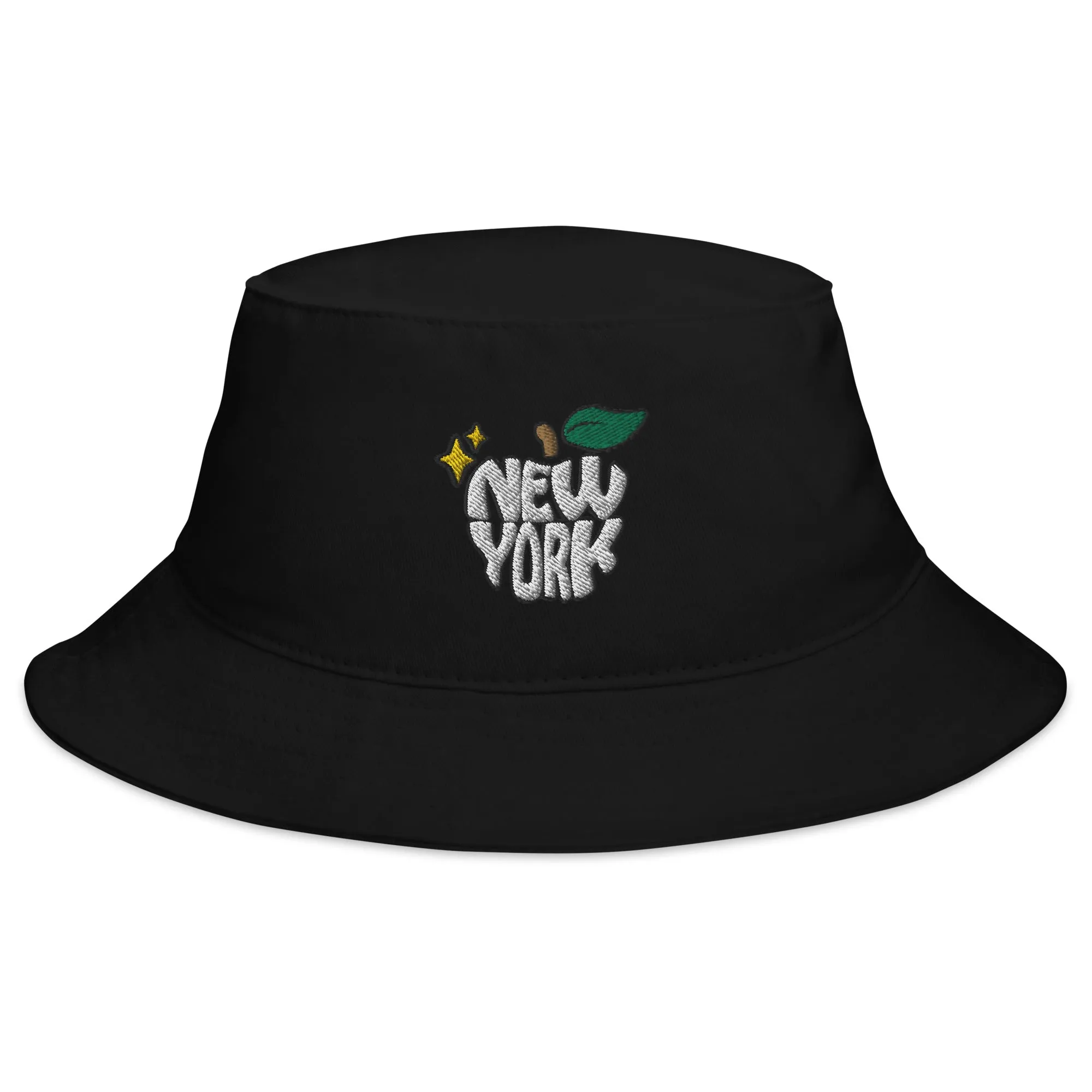 New York Apple Logo Embroidered Bucket Hat