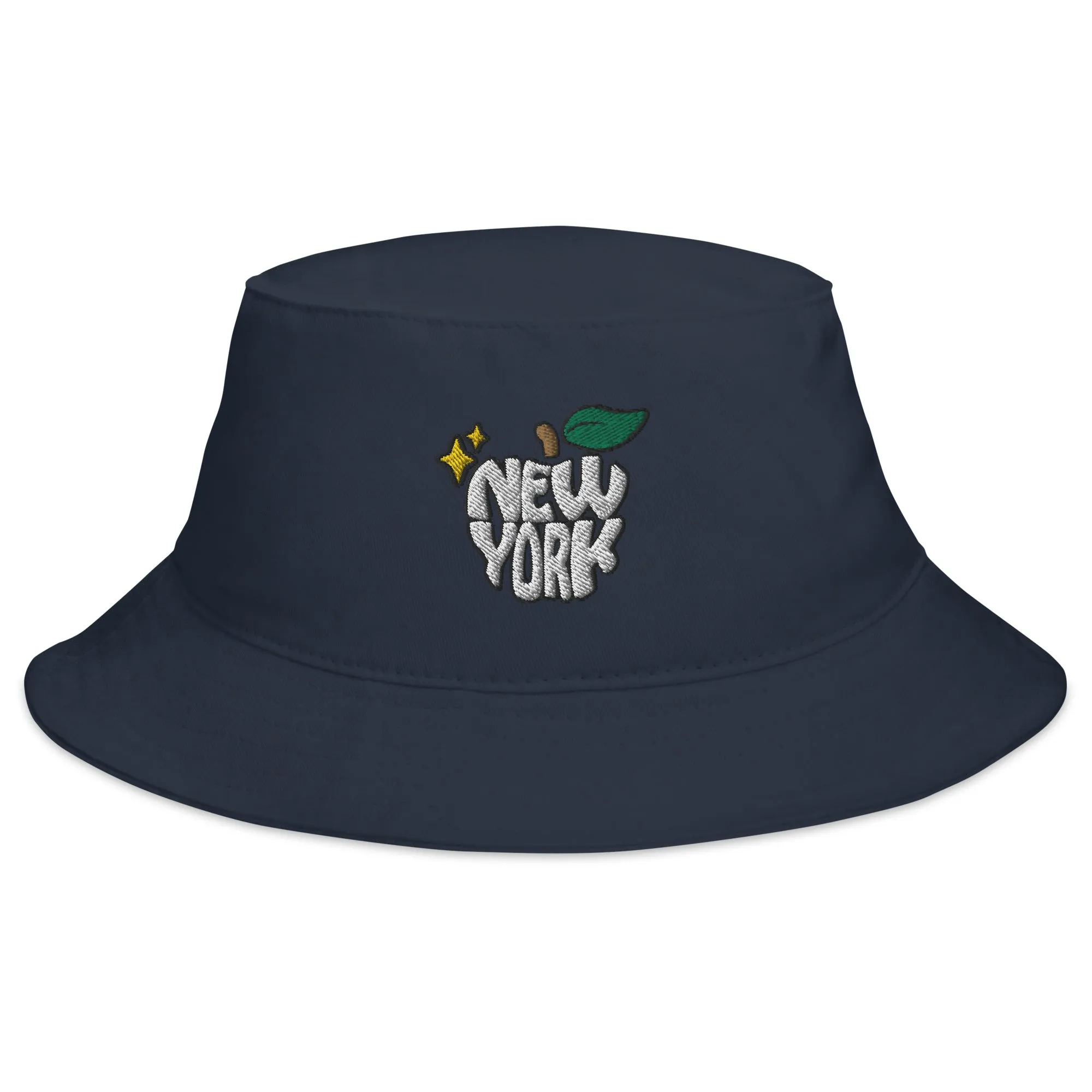 New York Apple Logo Embroidered Bucket Hat