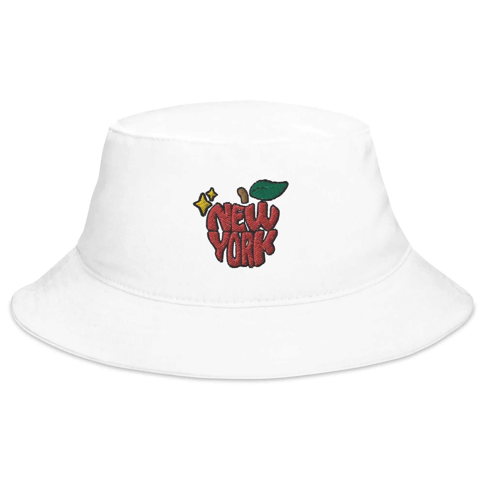 New York Apple Logo Embroidered Bucket Hat