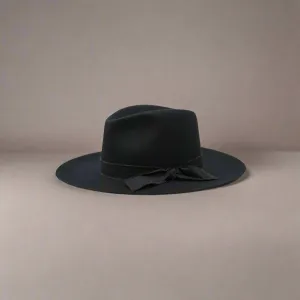 Olive & Pique - KAIA - 100% Wool Felt Rancher, Satin Lined, Unisex, Black Hat