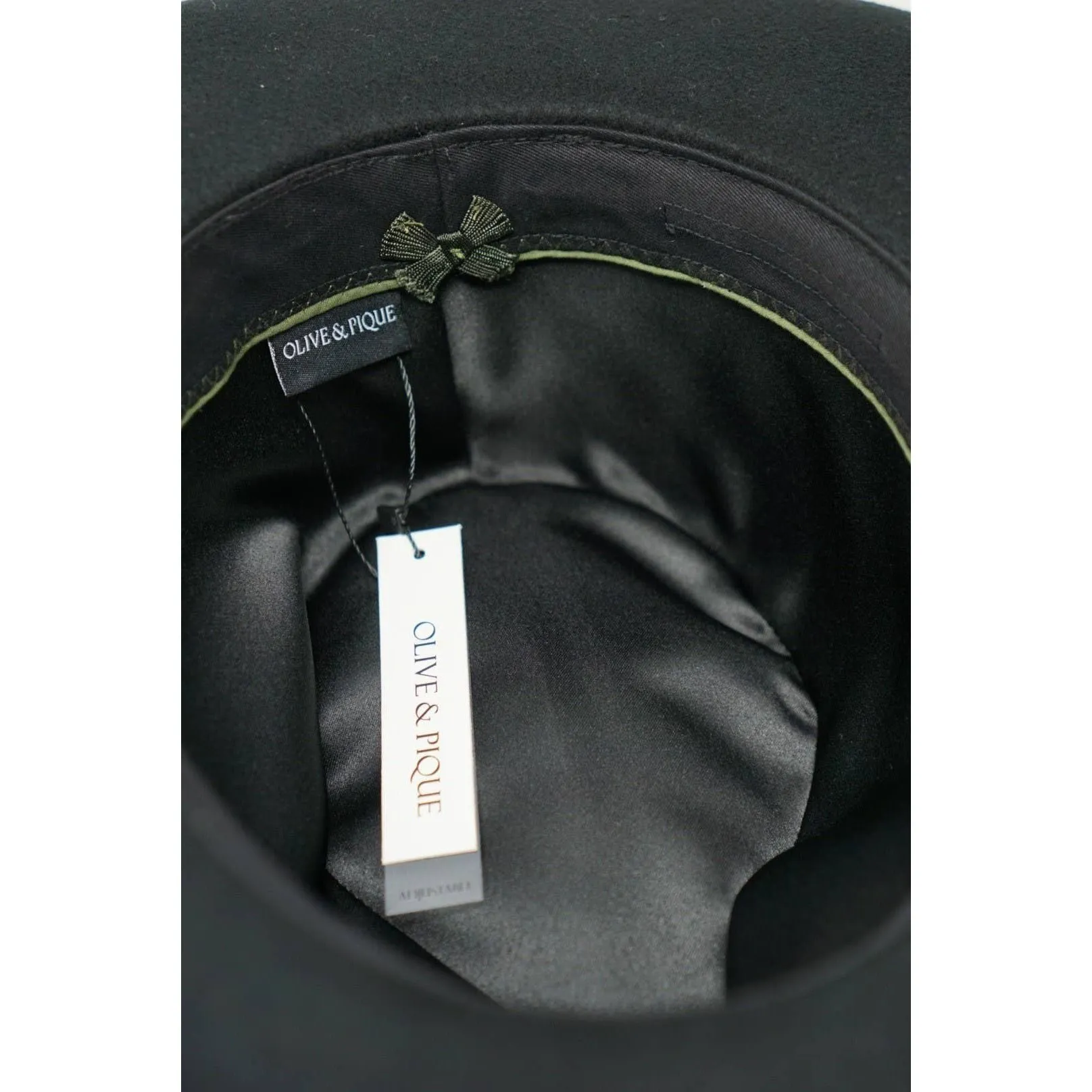 Olive & Pique - KAIA - 100% Wool Felt Rancher, Satin Lined, Unisex, Black Hat