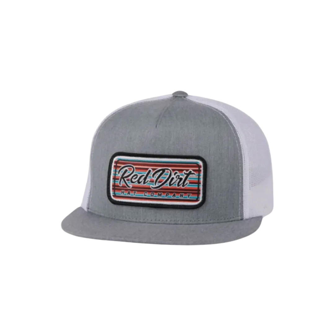 Red Dirt Hat Men's Mesh Back Snapback Patch Light Grey Cap