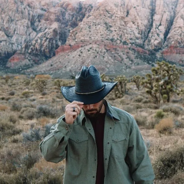 Resistol Jason Aldean Palm Leaf Cowboy Hat - Asphalt