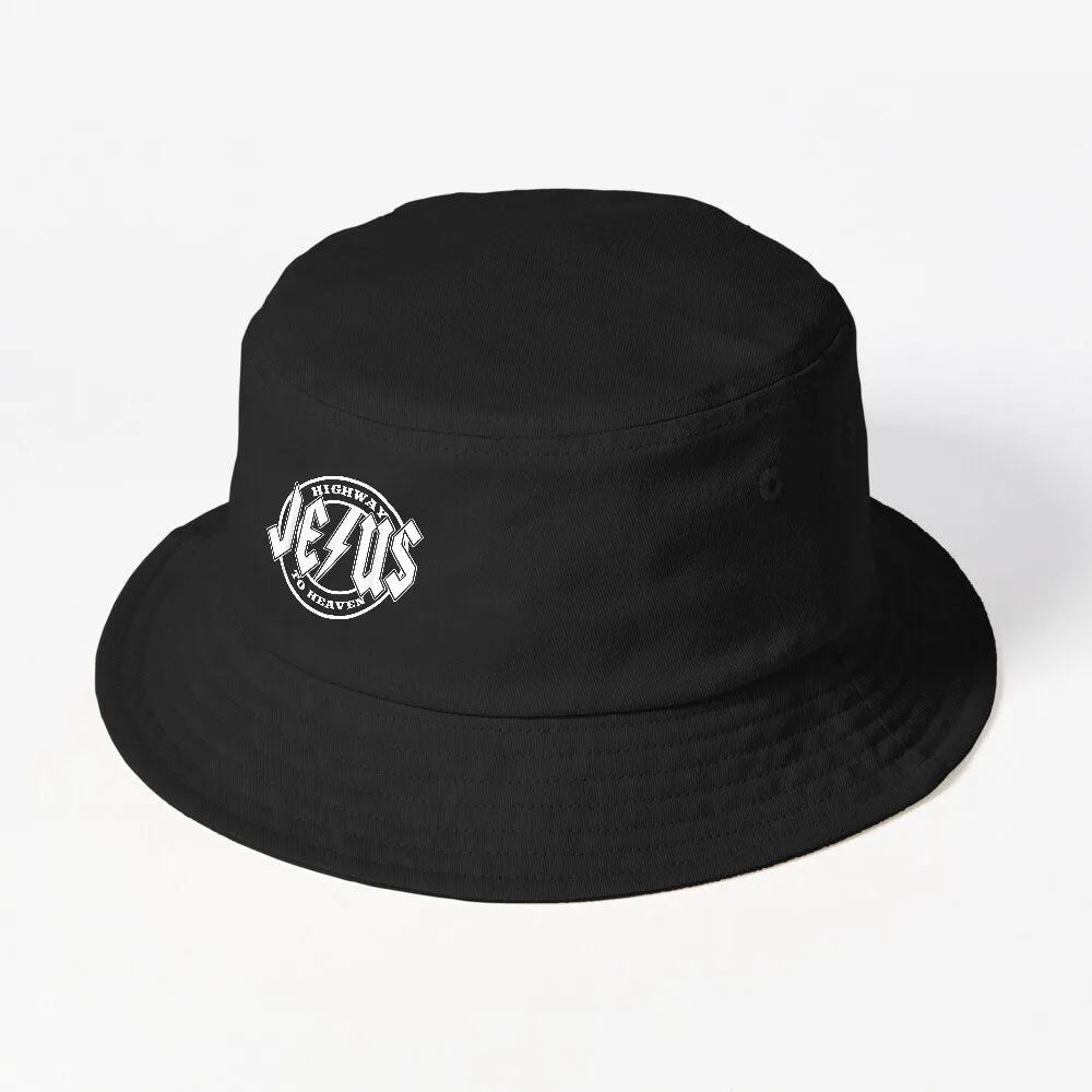 Retro Jesus Highway To Heaven Pray Catholic Faith Based Men Bucket Hat