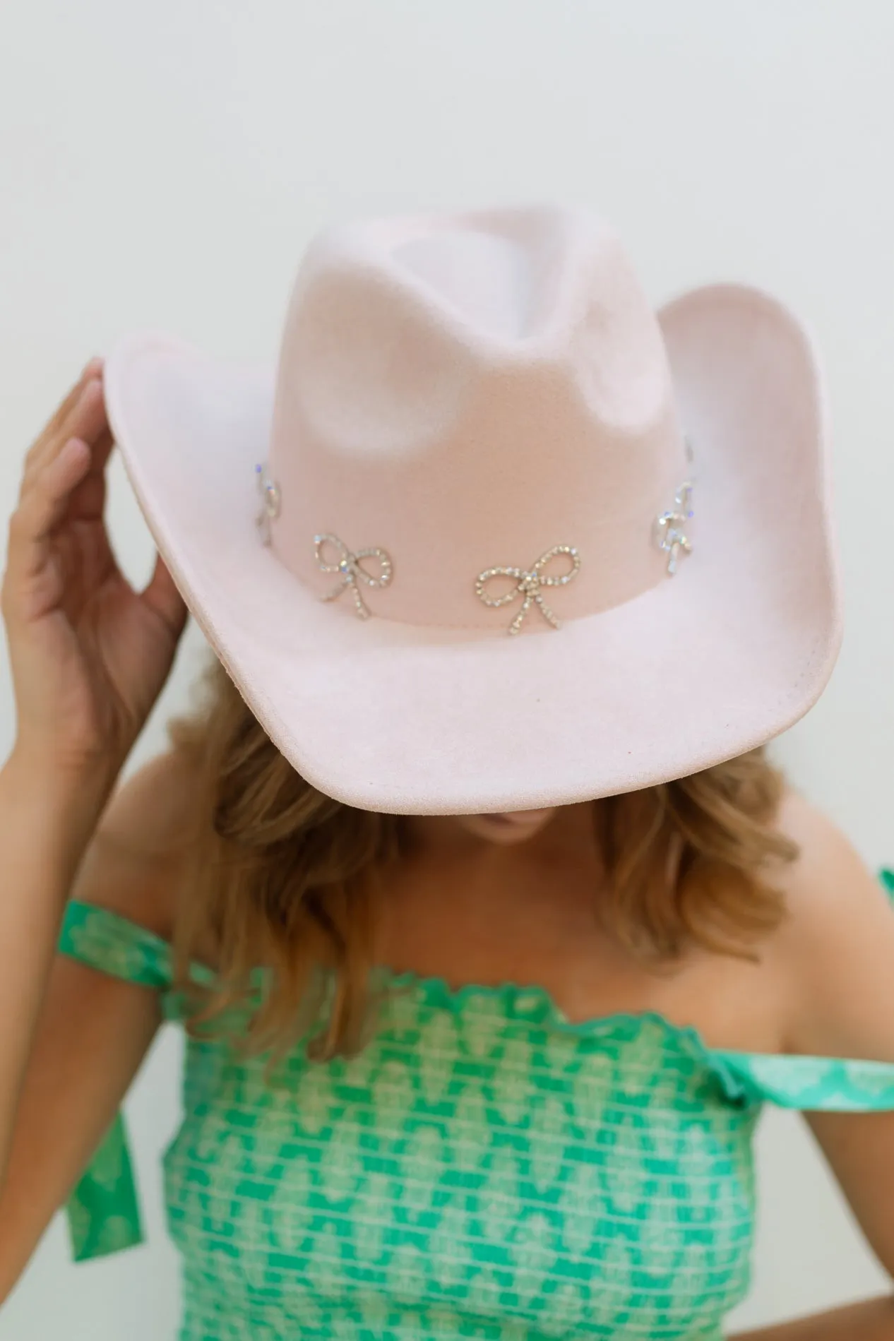 Rhinestone Bow Western Hat