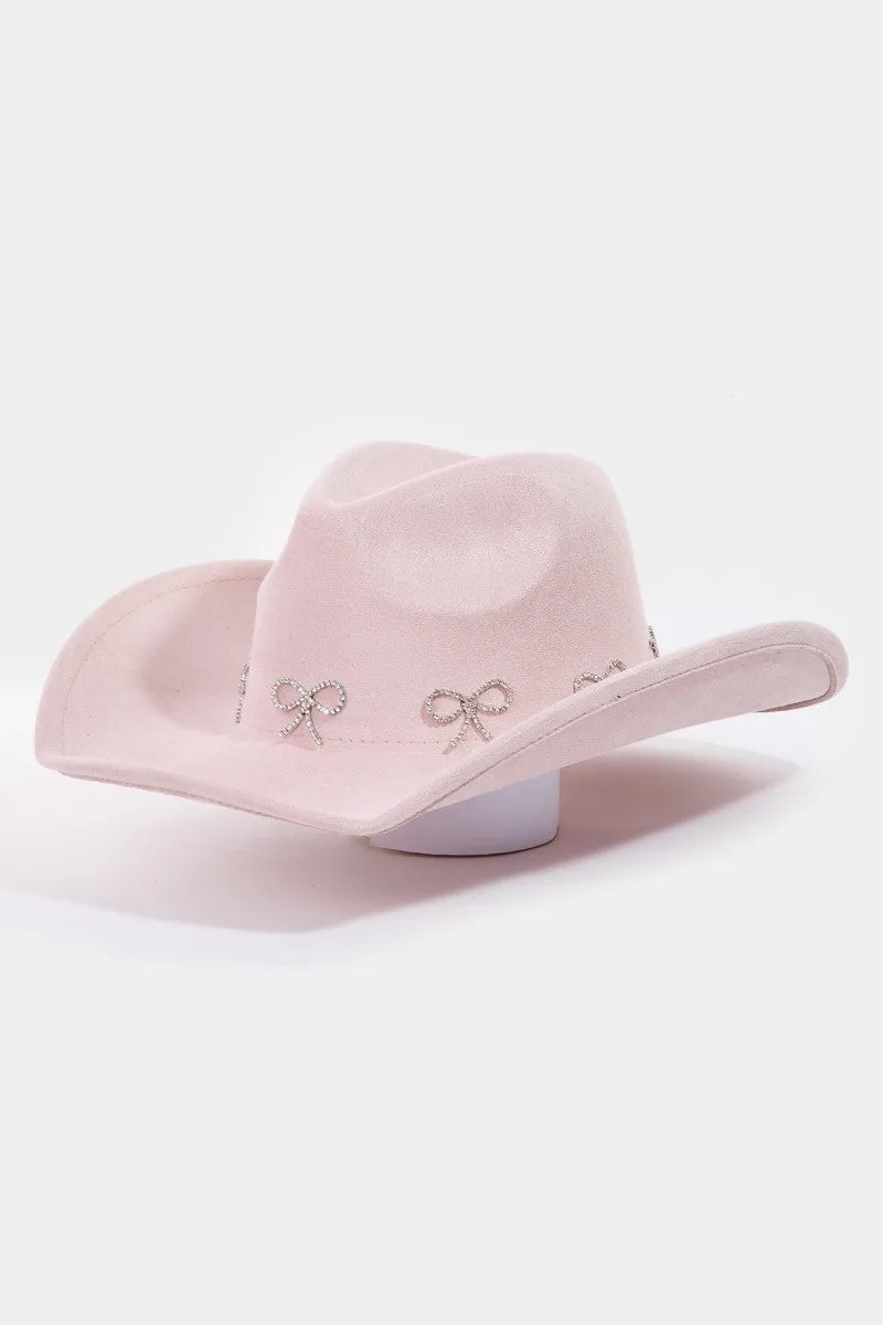 Rhinestone Bow Western Hat