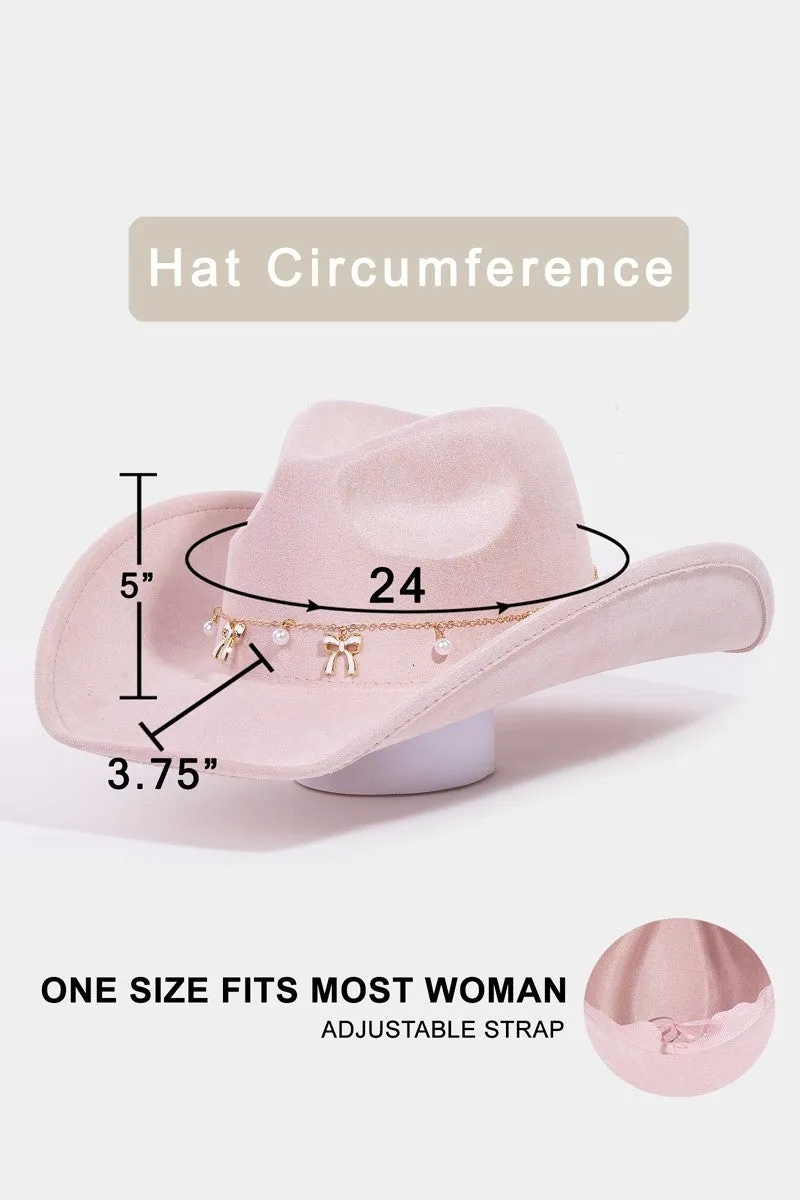 Rhinestone Bow Western Hat