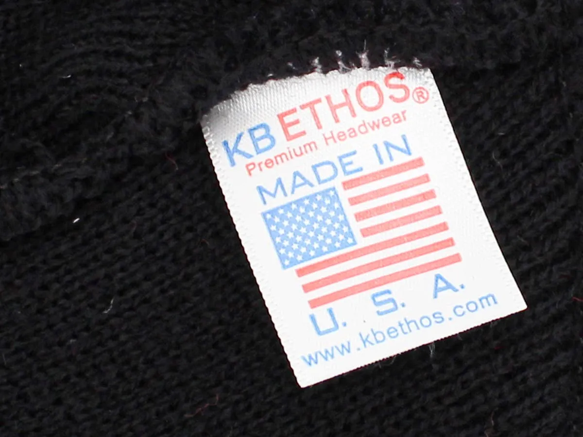 Solid Long Beanie - Made In USA: BLK
