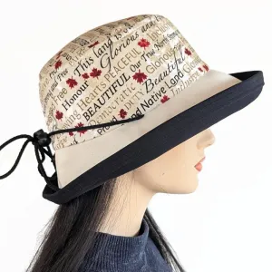 Sunblocker UV summer sun hat with large wide brim, Oh Canada, adjustable fit