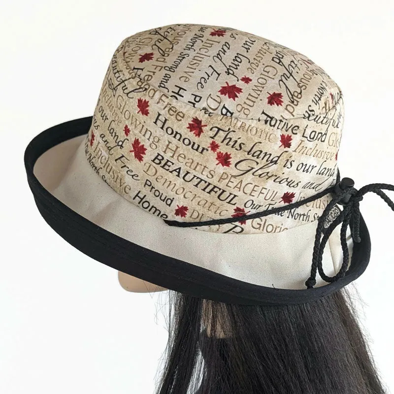 Sunblocker UV summer sun hat with large wide brim, Oh Canada, adjustable fit