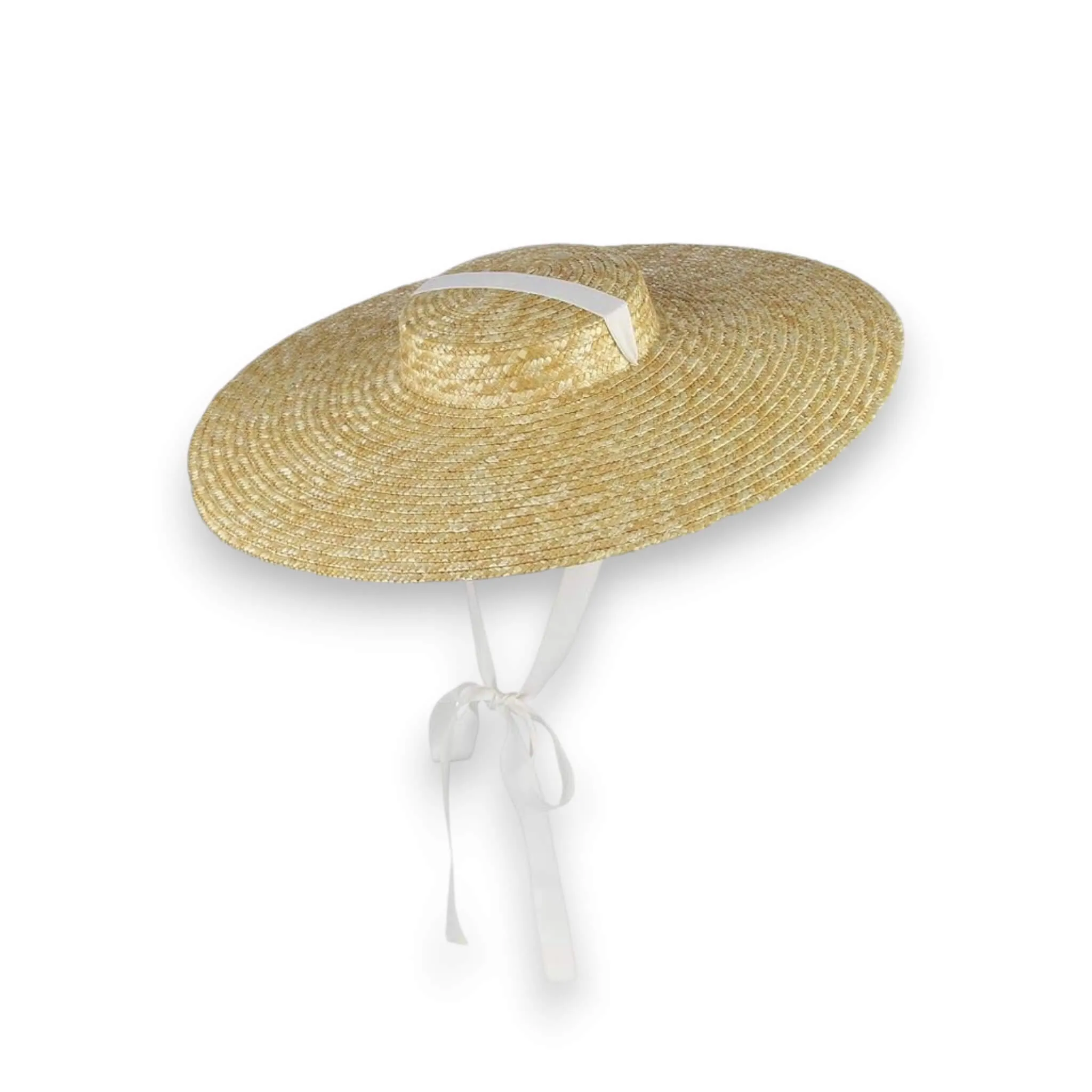 Wide Brim Ribbon Necktie Straw Sun Hat